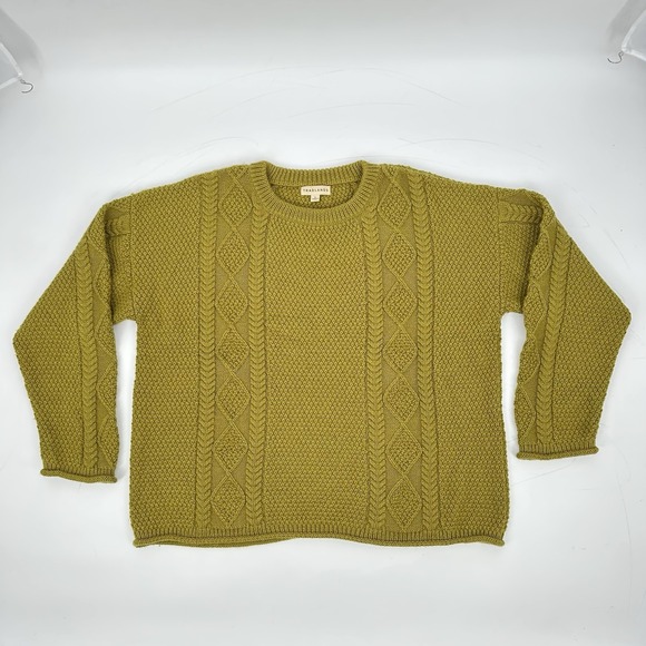 Tradlands Modern Fisherman Sweater Womens L Alpaca Blend Marigold Heritage Cozy - Picture 7 of 12